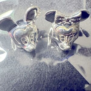 Mickey & Minnie Mouse Heads Disney Chamilia Sterling Silver Bead